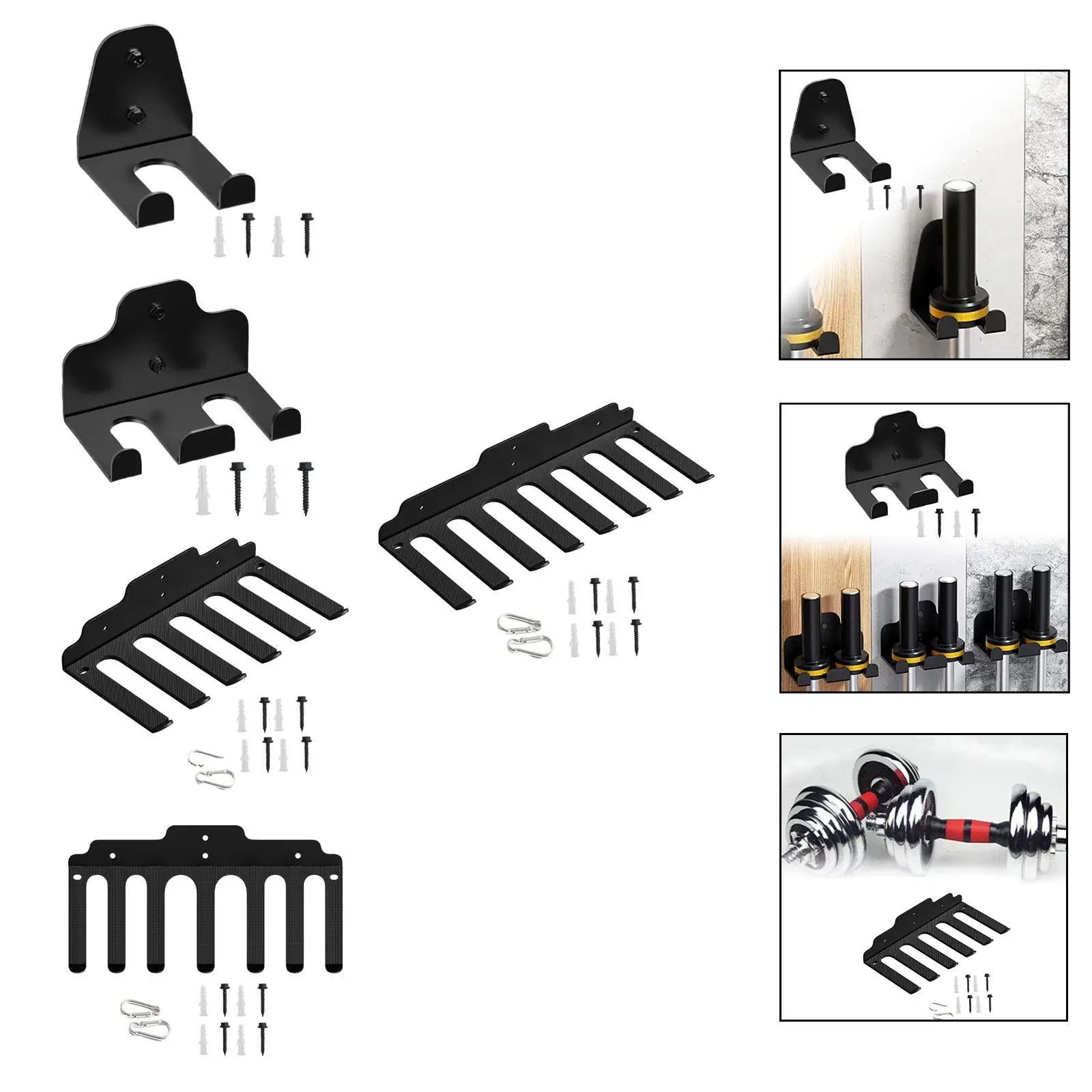 Стеллаж для хранения штанги, вешалка для штанги, настенное крепление, экономия места с винтами, прочная,