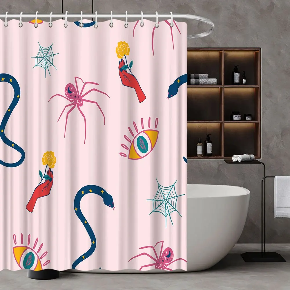 

Абстрактная занавеска для душа Moon Galaxy — воображающий принт, всесезонный декор для ванной комнаты, с крючками