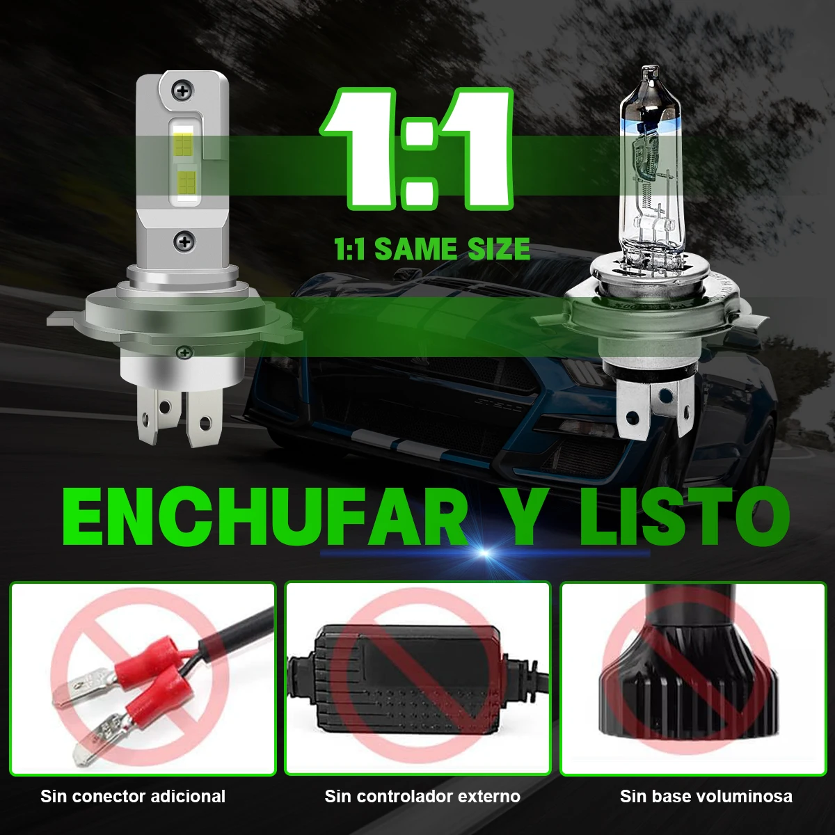 1Pcs H4 LED Motorcycle Headlight Bulb CSP for Car Motorcycle H4 9003 HB2 LED Hi/Lo High And Low Beam Motorbike Headlamp 12V 24V