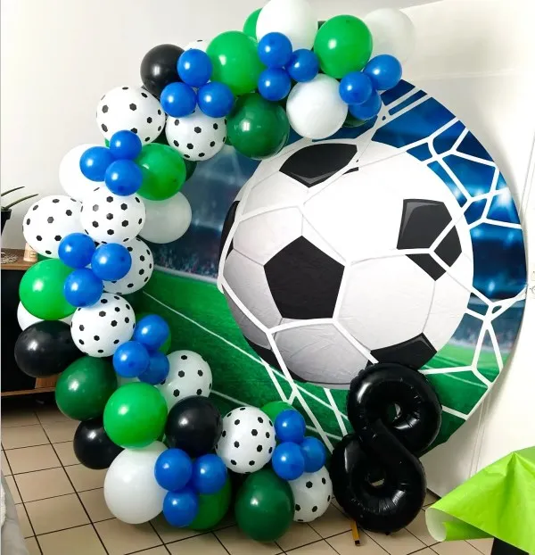 Rodada Futebol Tema Fotografia Fundo, Elastic Cover, Futebol, Esportes, Festa de Aniversário, Baby Shower, Custom Backdrop Decor