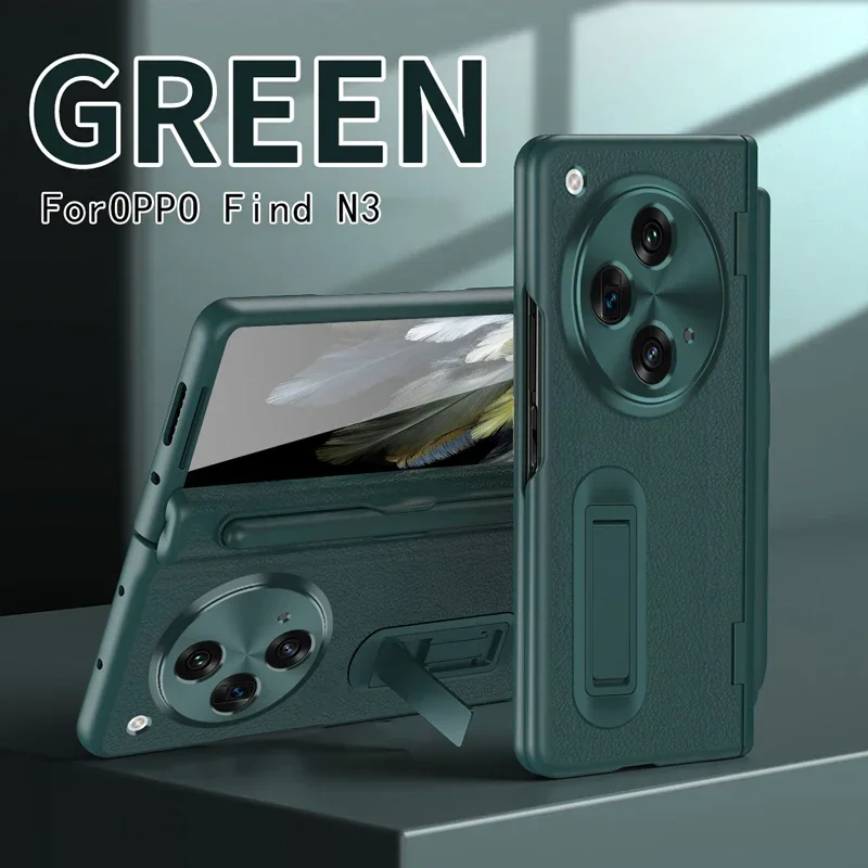 For OPPO Find N3 Case Premium Leather Hinge Kickstand+Screen