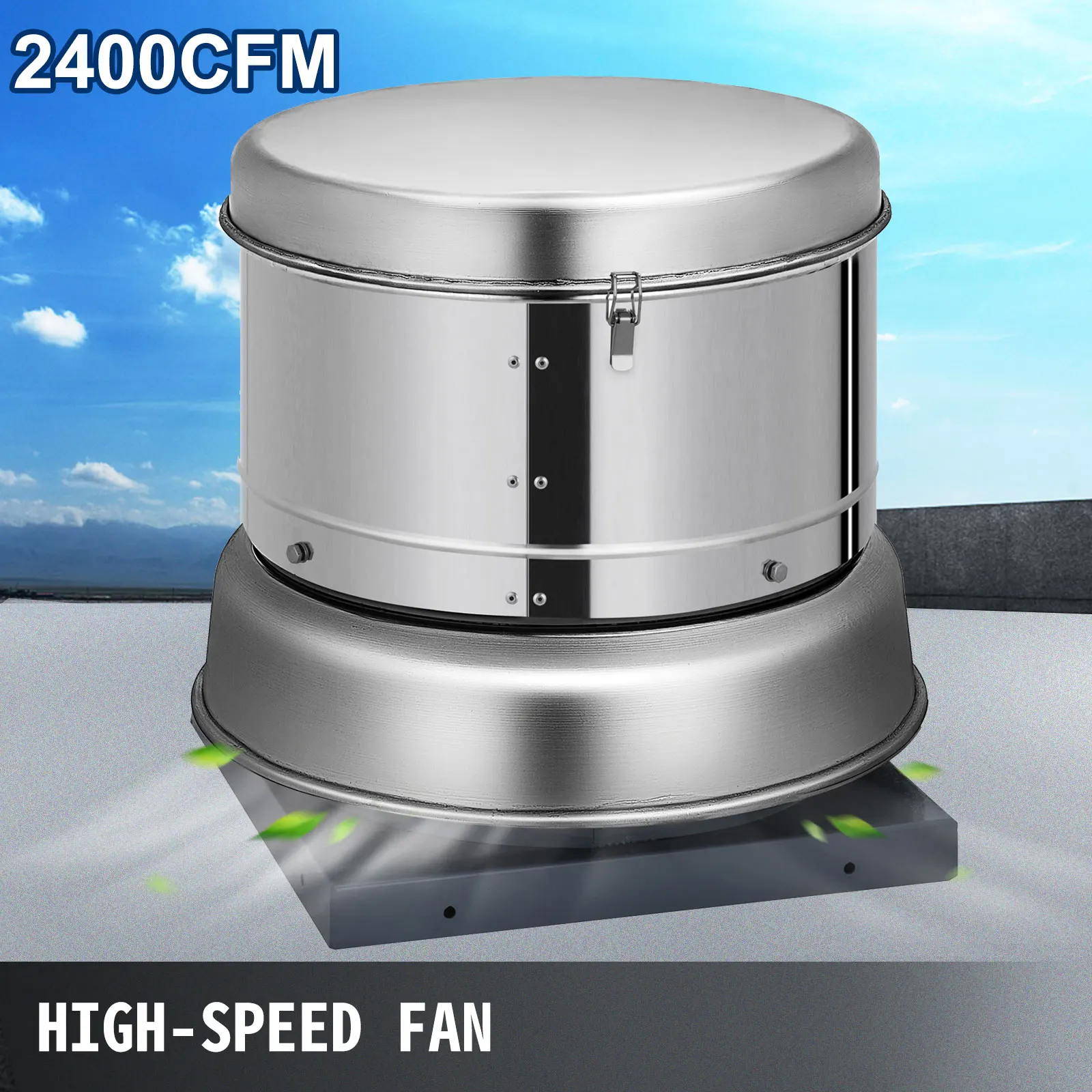 Vevor 1400/2400 Cfm Dak Fan Up-Blast Restaurant Uitlaat Fans Met Hoge Snelheid 250W