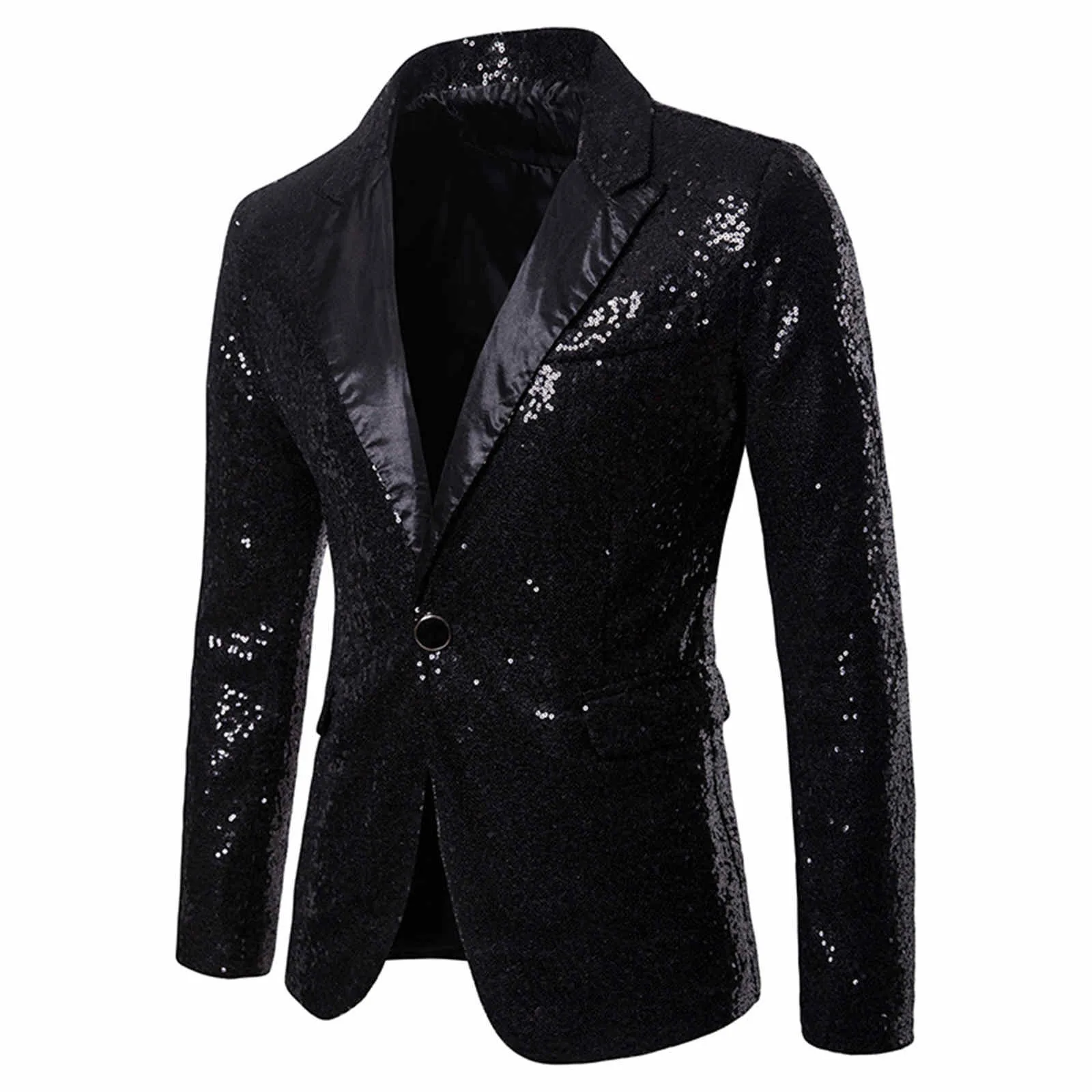 Shiny Gold Sequin Glitter Embellished Blazer Jacket Men Nightclub Prom Suit Blazer Men Costume Homme Stage Clothes For Singers