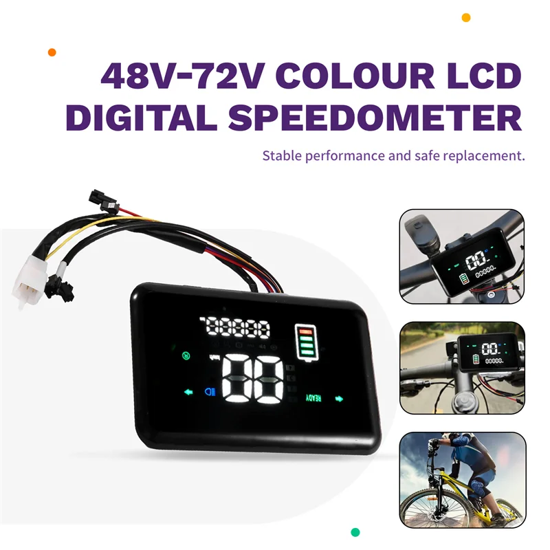 B04C-Color لسكوتر كهربائي دراجة E-Bike 48V-72V عداد السرعة الرقمي شاشة LCD #2