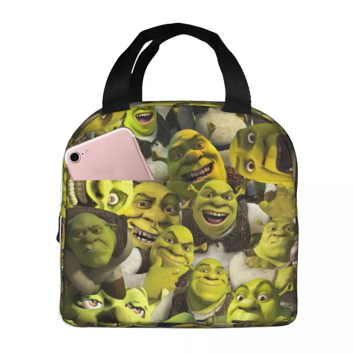 Shrek Collage Lunch Bags Insulated Bento Box Portable Lunch Tote Resuable Picnic Bags Cooler Thermal Bag for Woman Girl School