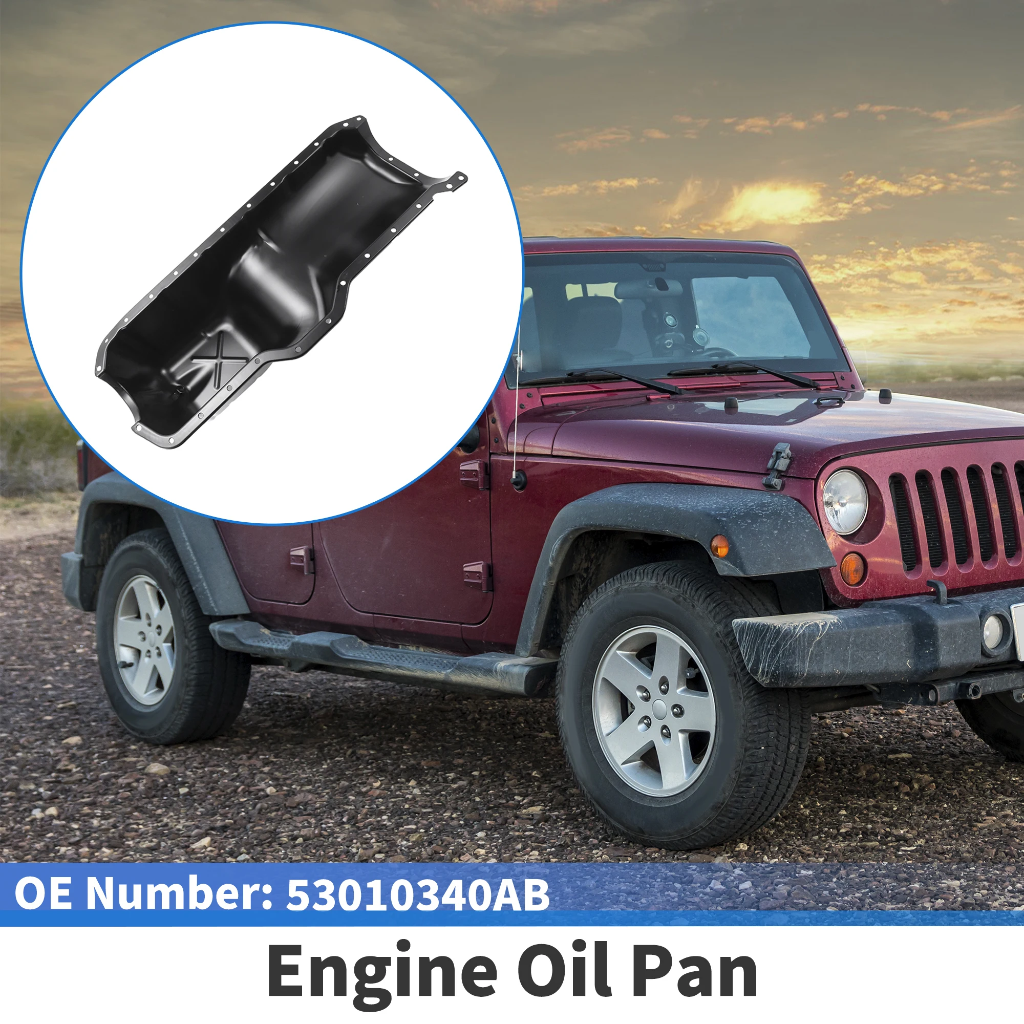 

UXCELL 1 Pc No.53010340AB Engine Oil Pan for Jeep Grand Cherokee 1999-2004 for Jeep TJ 2000-2006 for Jeep Wrangler 2000-2006