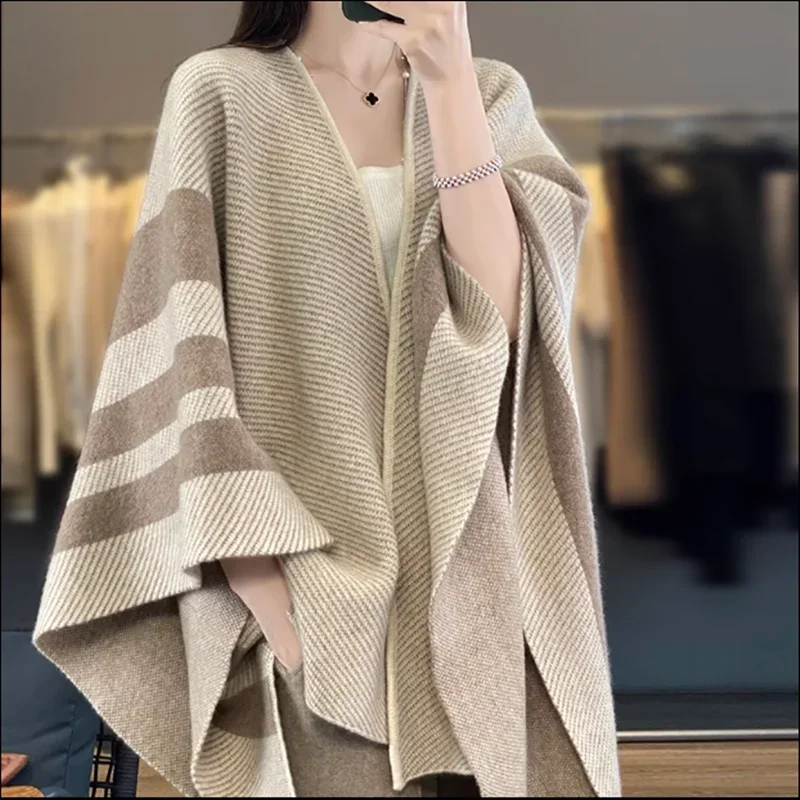 Tailor Sheep 2023 Autumn/Winter New 100% Pure Wool Shawl Women\'s Knitting Versatile Comfortable Long Merino Wool Shawl Hot Sale