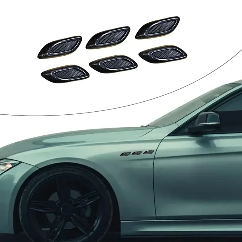 2/6pcs Universal Car Fender Trim Decorative Intake Auto Air Flow Bumper Side Vent Decal Automobiles Exterior Accessory Parts