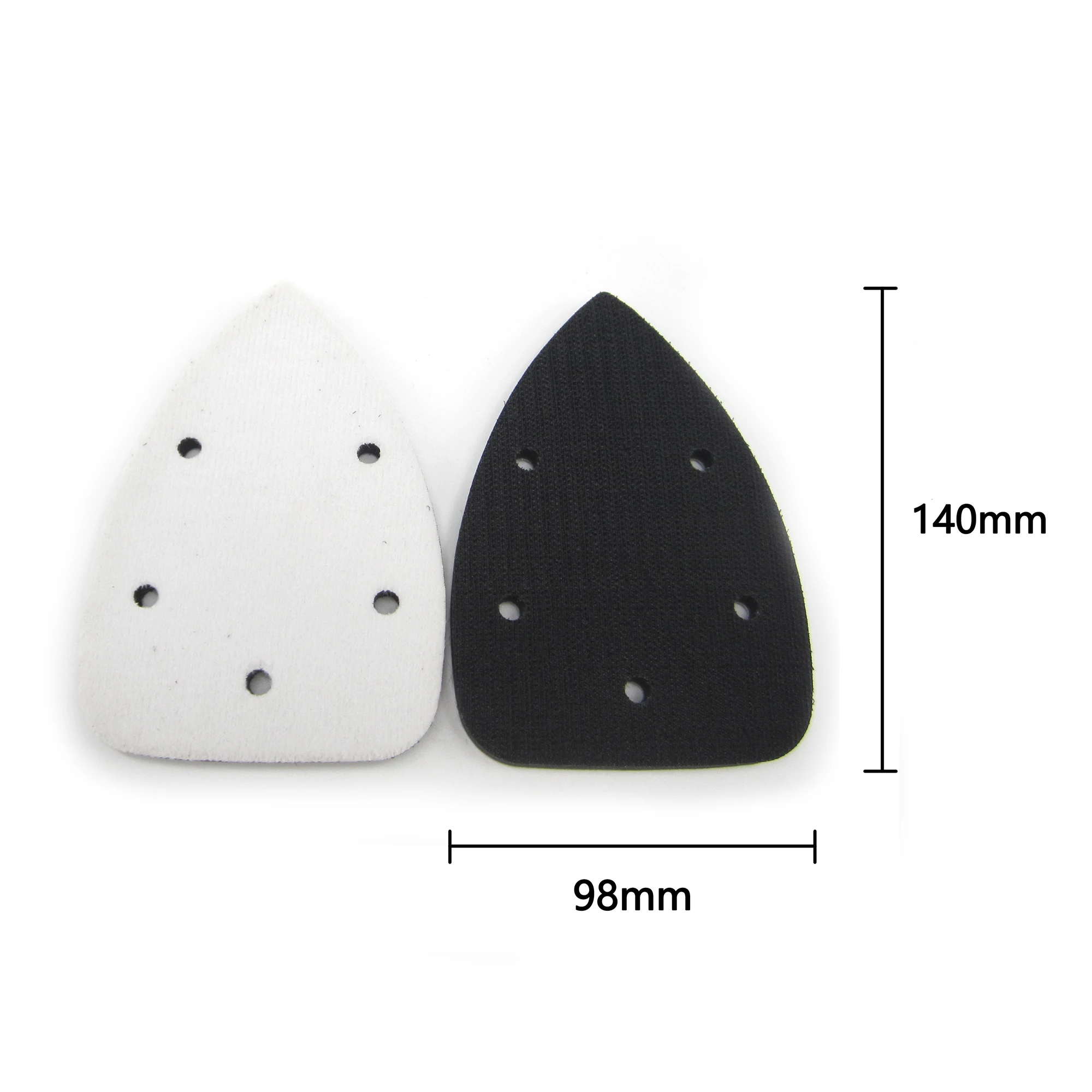 2 PCS 140x98mm 5 Holes Mouse Hook and Loop Soft Interface Pad Protection Disc for Polishing Grinding Power Tools Accessories