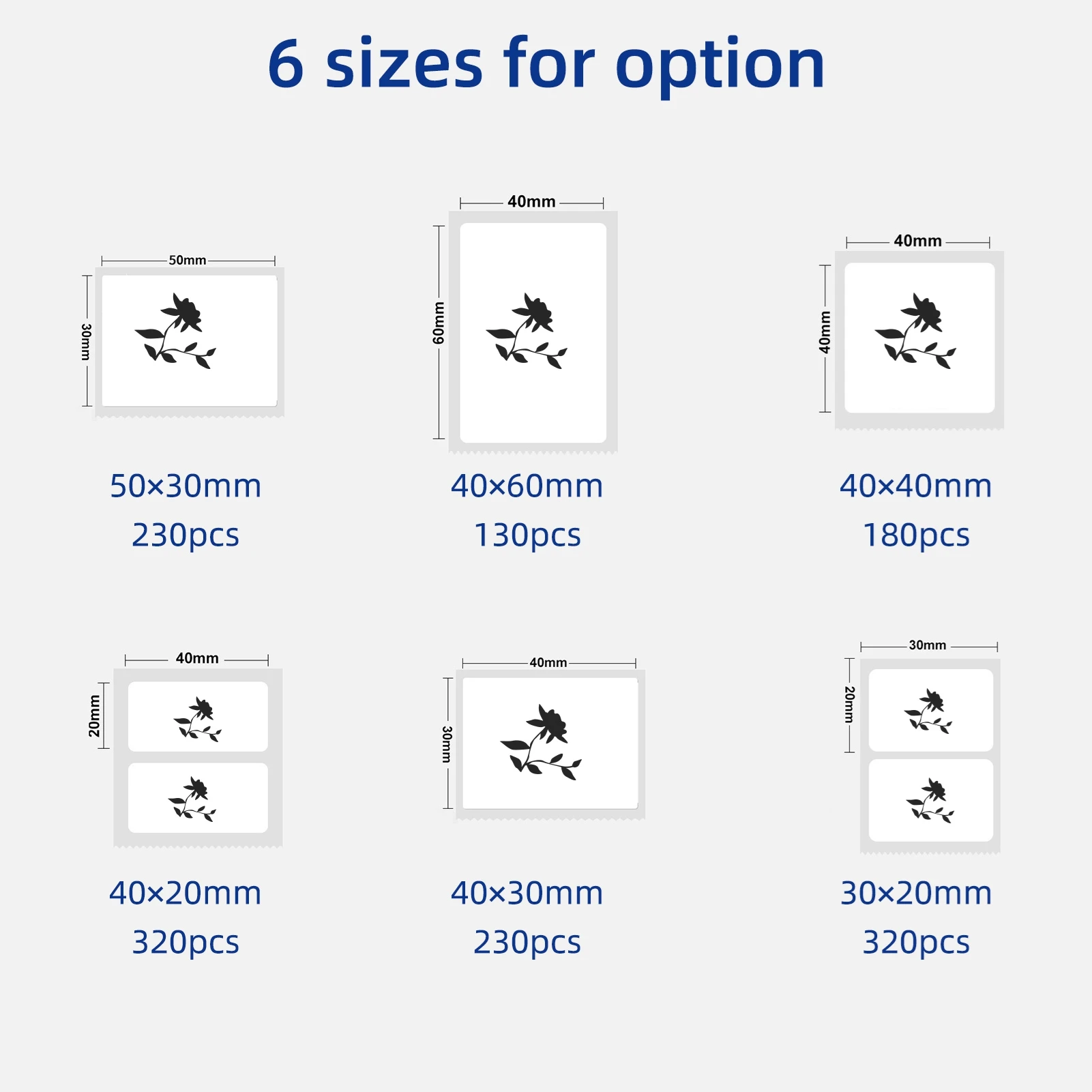 50*30mm 230 fogli Etichette termiche impermeabili Etichette adesive autoadesive 2.0x1.2 pollici Etichette di spedizione per stampante B11/B21/B3S