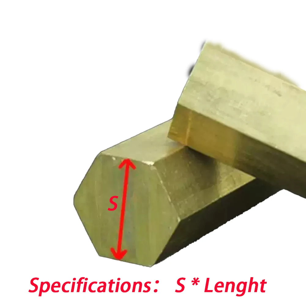 1Pcs H59/H62 Brass Hexagonal Bar Solid Brass Hex Rod CNC Metal 8/9/10/11/12/13/14/15/16/17/18/19/20/21/22~30mm Length 200/500mm