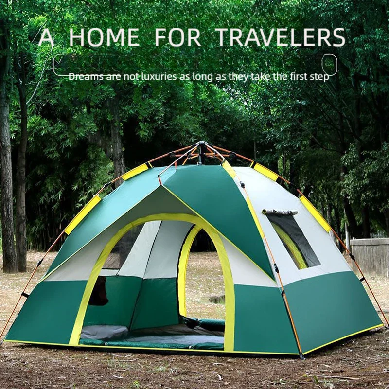 Camping Tent 2-3 Person Family Tent UV Protection Automatic Setup Tent Camping Accessories For Backpacking Mountaineering Hiking