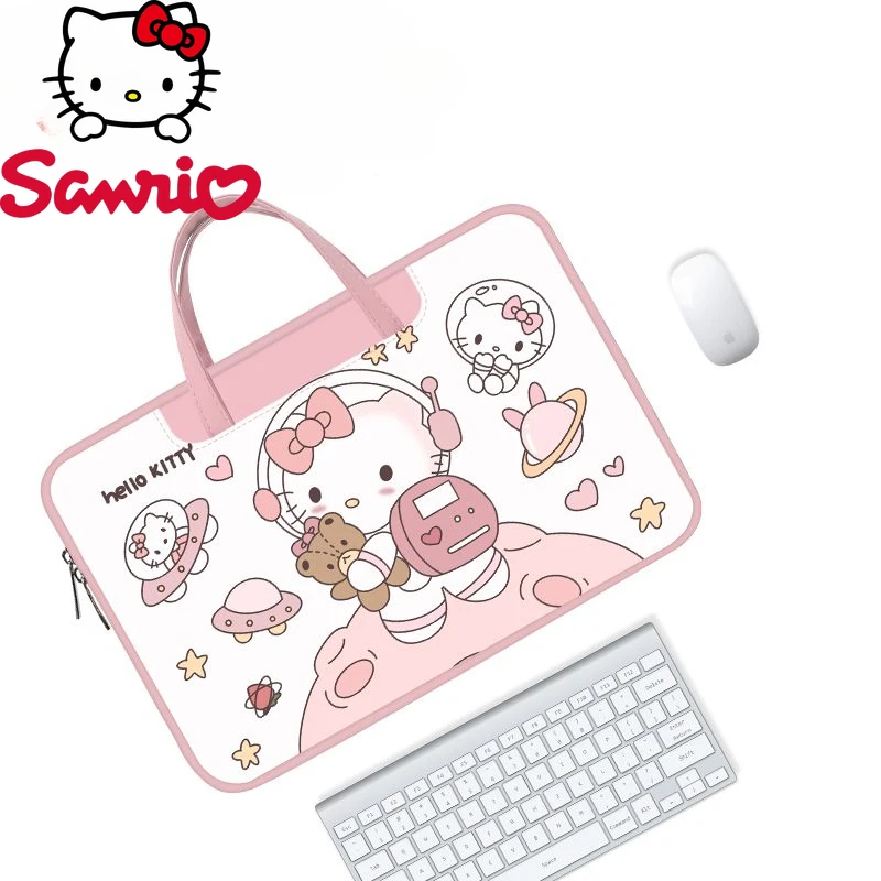 HelloKitty 2025 New Women's Tablet Bag Fashion High Quality 13 Inch 15 Inch Laptop Storage Bag Cartoon Lightweight Briefcase