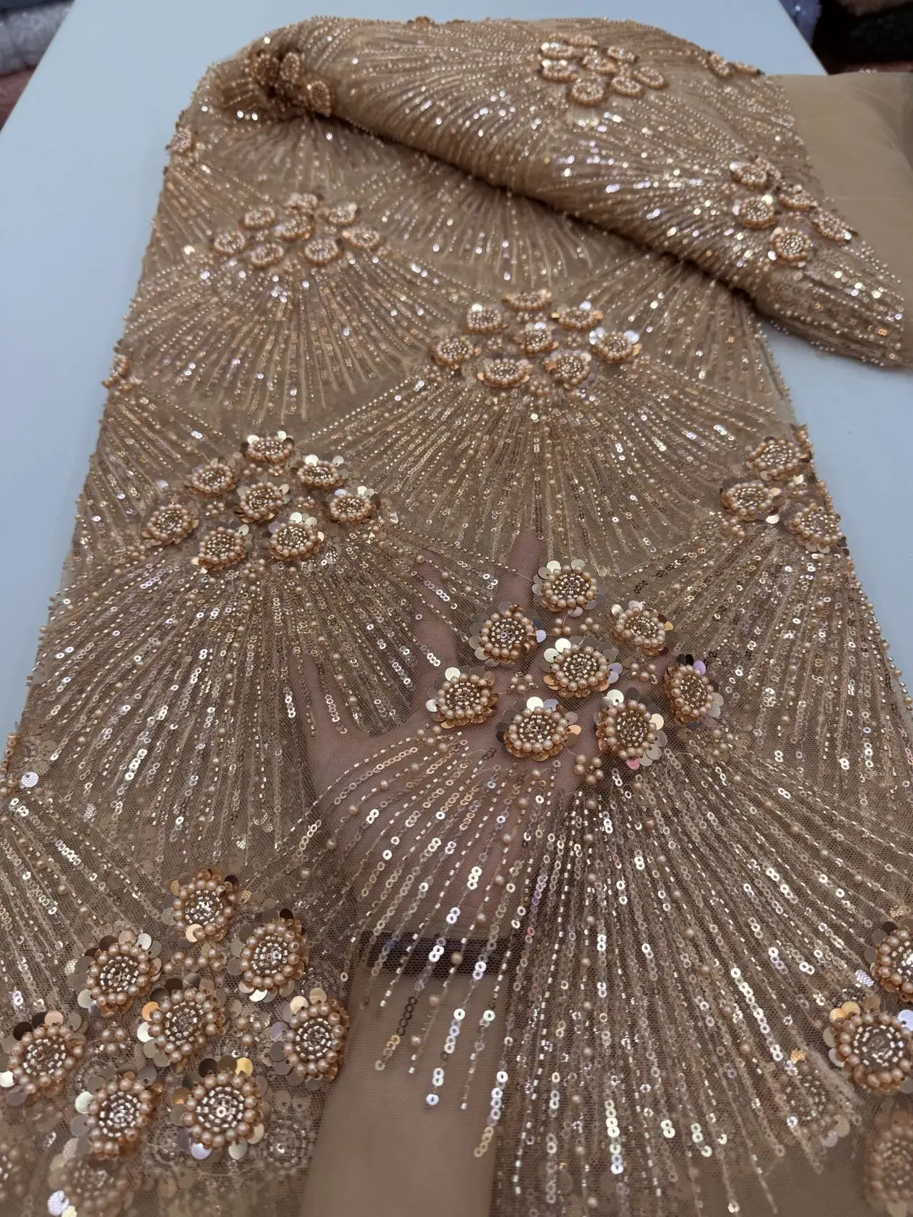 Африканское нигерийское французское сетчатое кружево с бисером и блестками, высокое качество, 2021, кружево с вышивкой и блестками, кружево для свадебных платьев для женщин