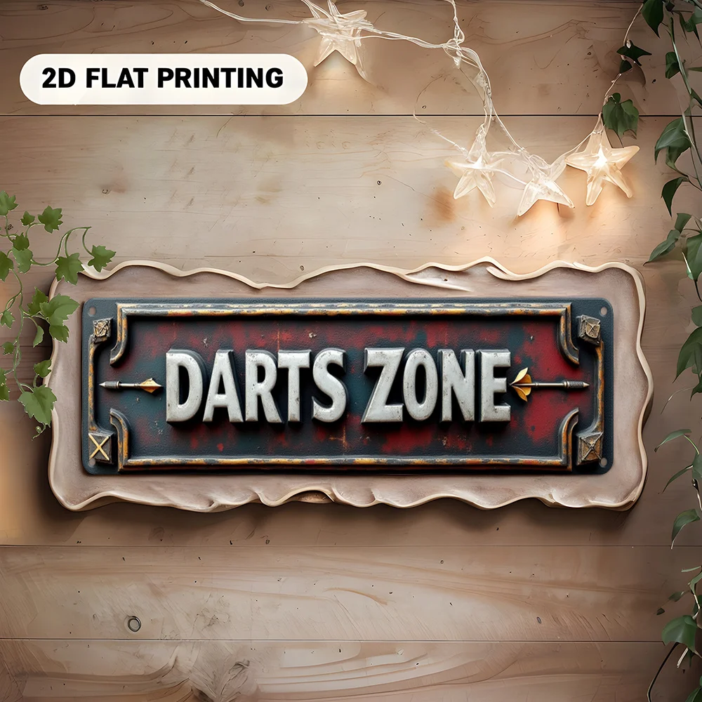 CIFBUY Retro Style Aluminum Wall Art Waterproof Wear Resistant Darts Sign Bar Office Game Room Home Decor Gift