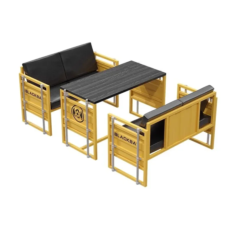 

Industrial style card seat sofa, barbecue shop barbecue shop table and chair combination