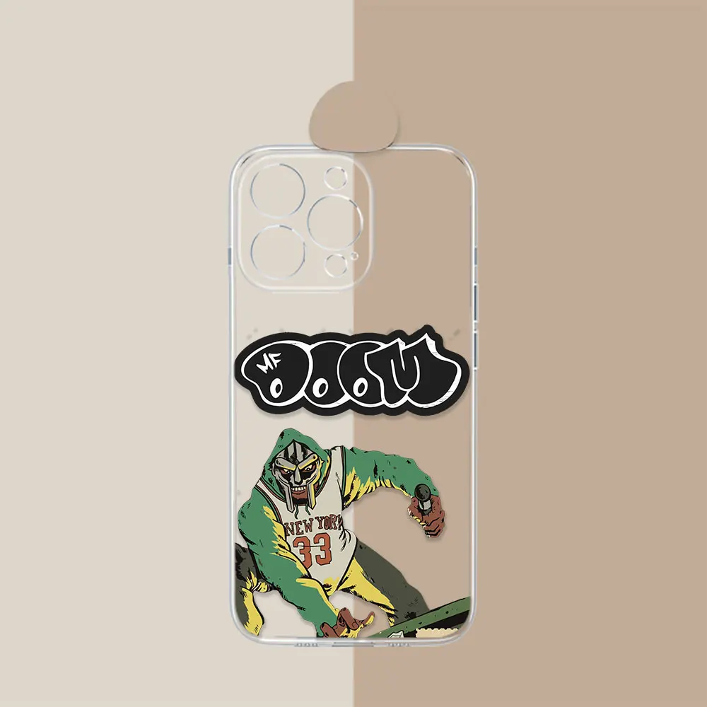 Hop Rap MF DOOM Rapper Phone Case For iPhone 11 13 12 Mini 15 14 Pro Max 8 7 Plus X XR XS SE 15 14 ProMax Case Transparent Cover