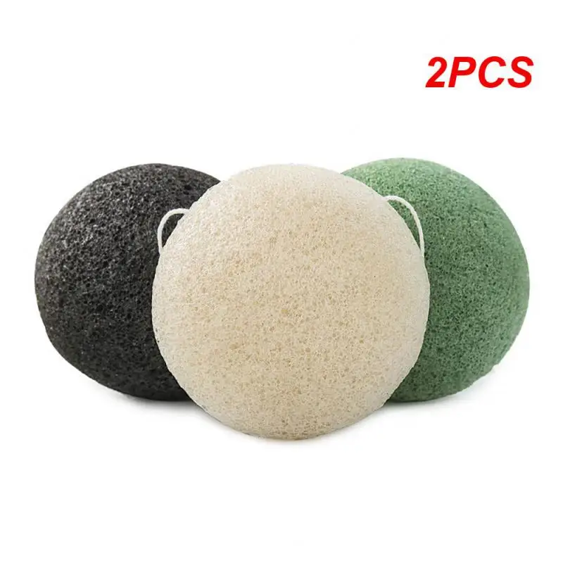 2PCS Natural Exfoliating Eco-friendly Minimizes Pores Soft Reduces Breakouts Konjac Sponge For Sensitive Skin Makeup Removal