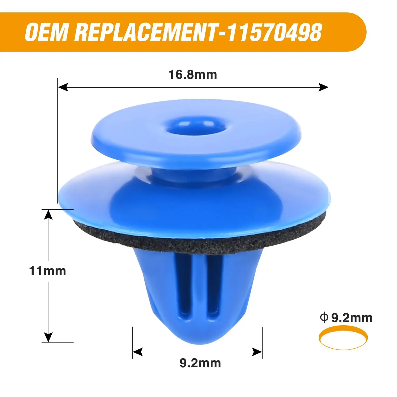 10-100X Car Exterior-Wheel Fender Flare Moulding Clips Retainers Blue Nylon Wheel Arch Opening Moulding with Sealer For VW/Audi