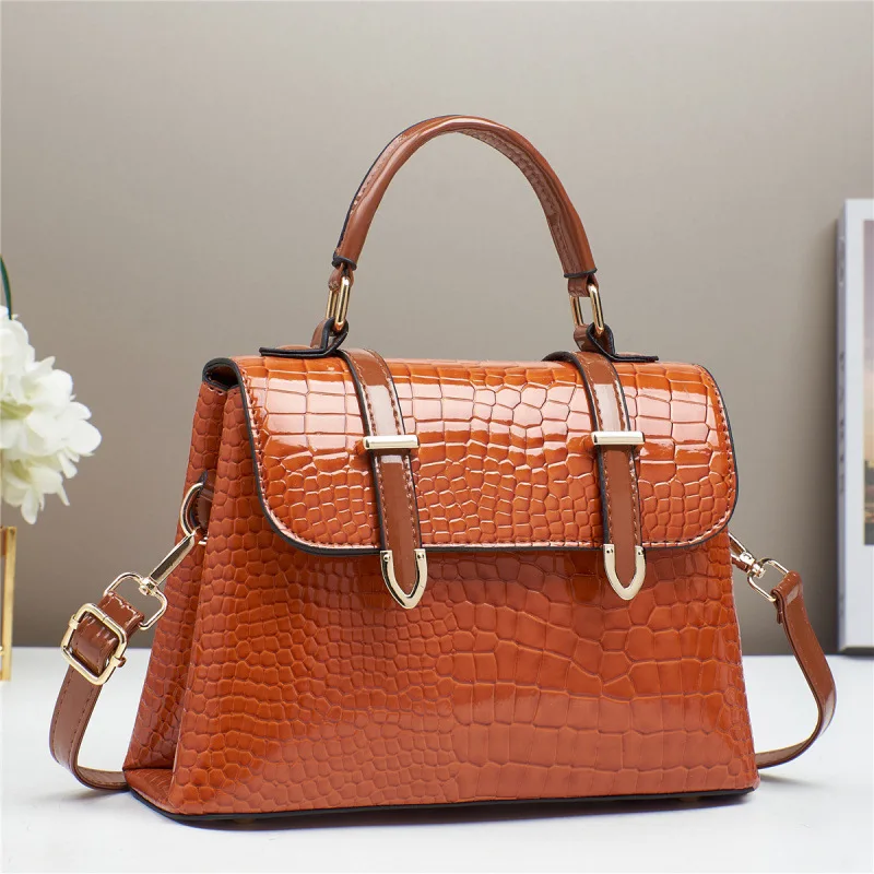 

Trendy Crocodile Pattern Business Bag - Minimalist Elegant Spacious Bag, Premium Top-Handle Crossbody & Shoulder Bag for Work
