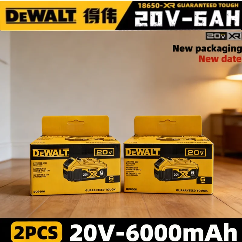 

100% Original 20V 6.0Ah MAX Battery Power Tool Replacement for DeWalt DCB184 DCB181 DCB182 DCB200 20V 6A 18Volt 20v Battery.