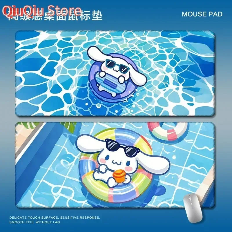 

Kawaii Cinnamoroll Large Mouse Pad - XXL Summer Pool Desgin Long Desk Mat for Dorm/Office, Cute Cartoon Keyboard Cover for PC
