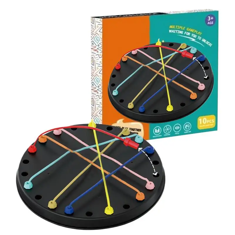 Kid Social Board Game Rope Knots Puzzle Color Line Twisted Connected Ropes Sorting Logic Thinking Challenge Strategy Table Game