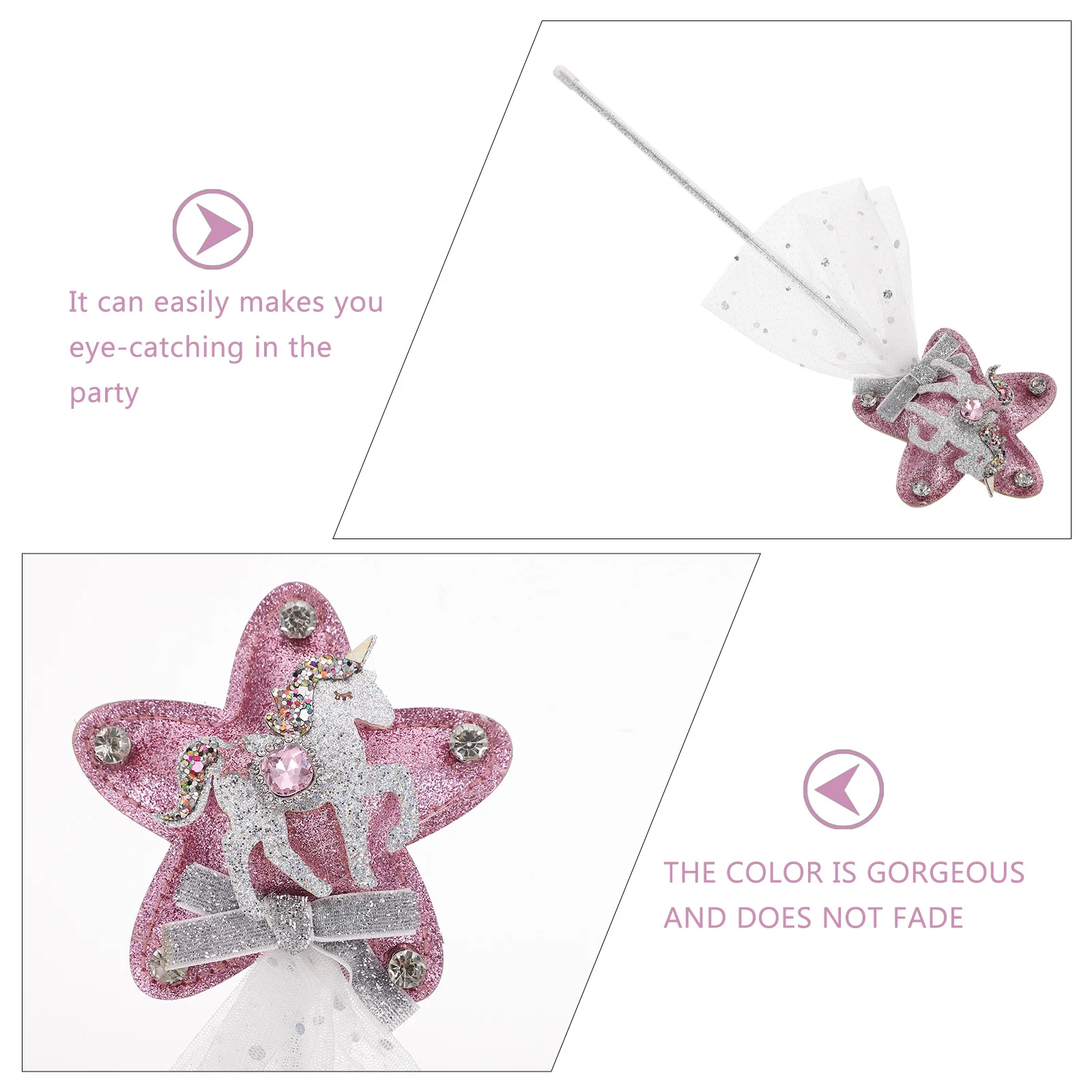 

1Pcs Unicorn Fairy Wand Durable Birthday Gift Costume Accessory Role Play Decorative Stick Unicorn Fairy