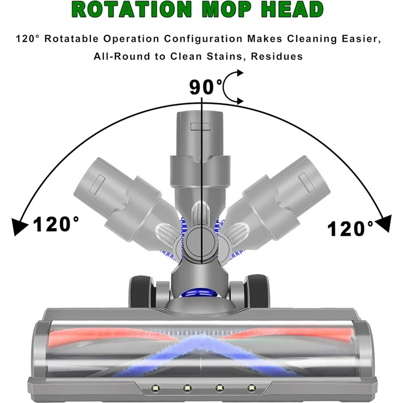 Electric Motor Brush Turbo For Dyson V6 DC62 DC61 DC58 DC59 Brush Roll With Mixed Bristles And Automatic LED Light Durable