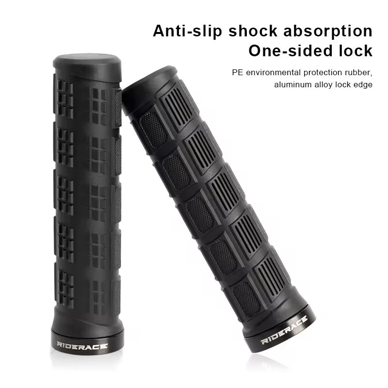 RIDERACE  Bicycle Handlebar Grip Cycling Handle Bar Cover Mountain Bike Grip Anti-Slip Durable Shock-Proof TPR Rubber