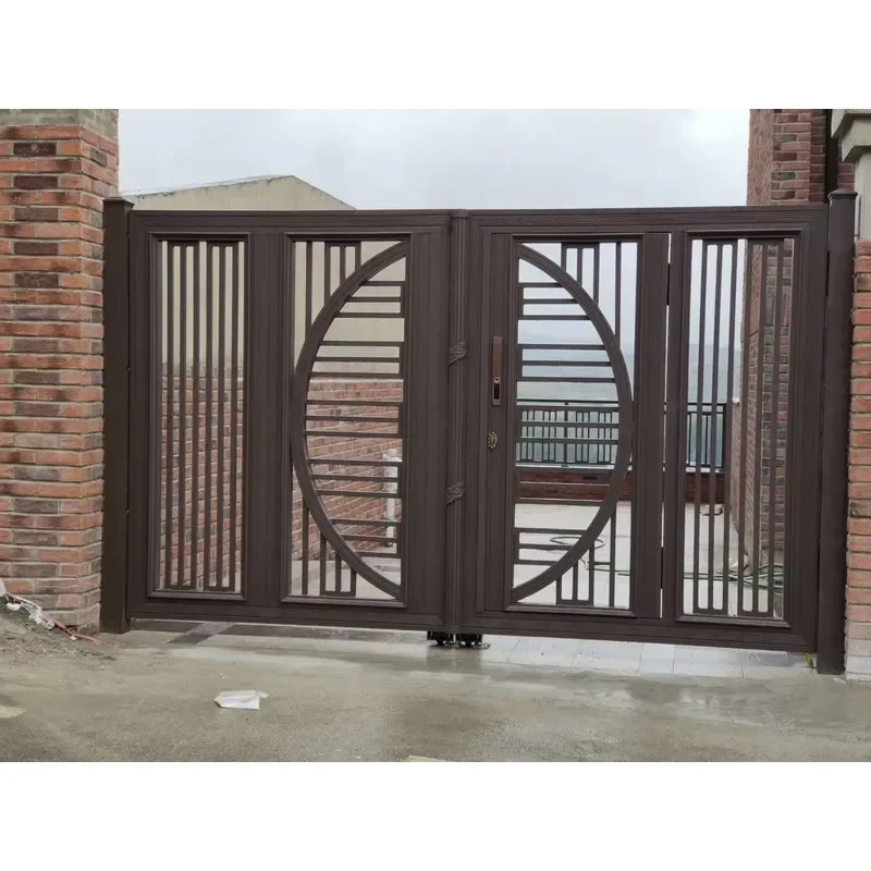 Custom Designed Sliding Outdoor Garden Aluminium Fence and Main Gate Powder Coating Aluminum Alloy Latest Style