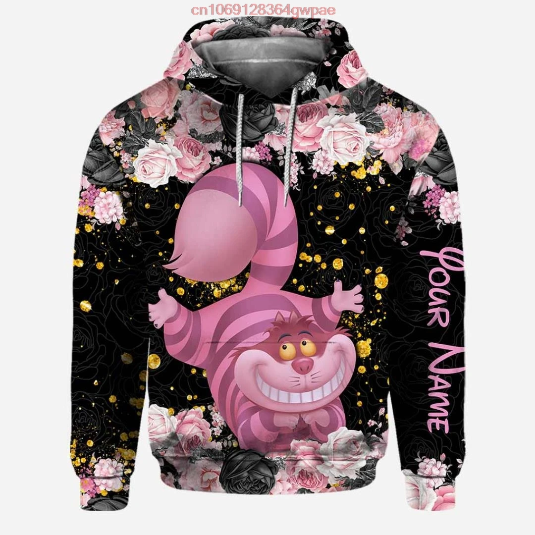 Customize Cheshire Cat 3D Hoodie Women's Hoodie Set Yoga Pants Sweatpants Women's Disney Yoga Hoodie Leggings Fashion Tracksuit