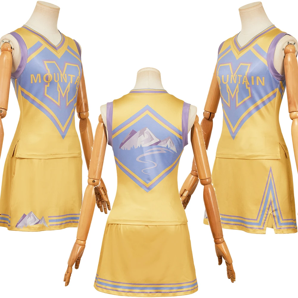 2025 TV Zombies Addison Cosplay uniforme de porrista amarillo sudadera falda disfraz conjunto mujer Halloween juego de rol fiesta de Carnaval