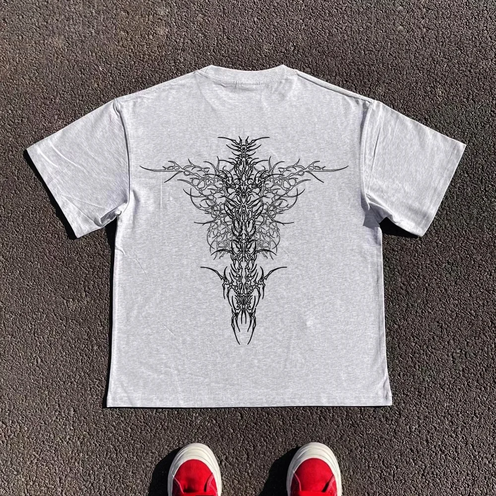 

Heavier Weight 260G Retro Oldschool Student Short Sleeve T-Shirt Unisex Couple Matching Cotton Material Tee by Wang Youbing S...