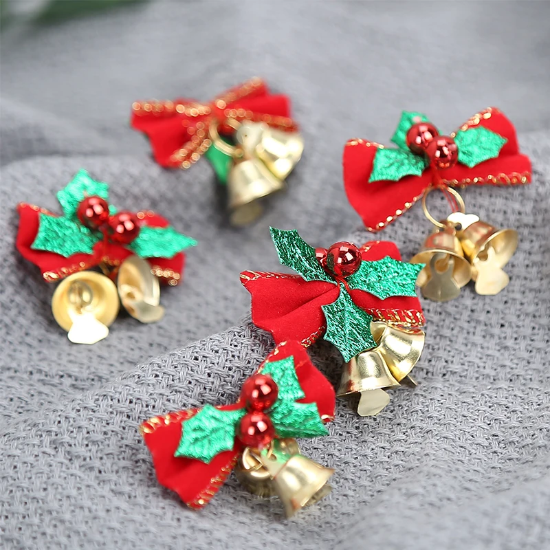 

Mini Christmas Wreath Christmas Tree Decoration Bow Christmas Gift Decoration Navidad Bow with Bell Outdoor Navidad Decorations