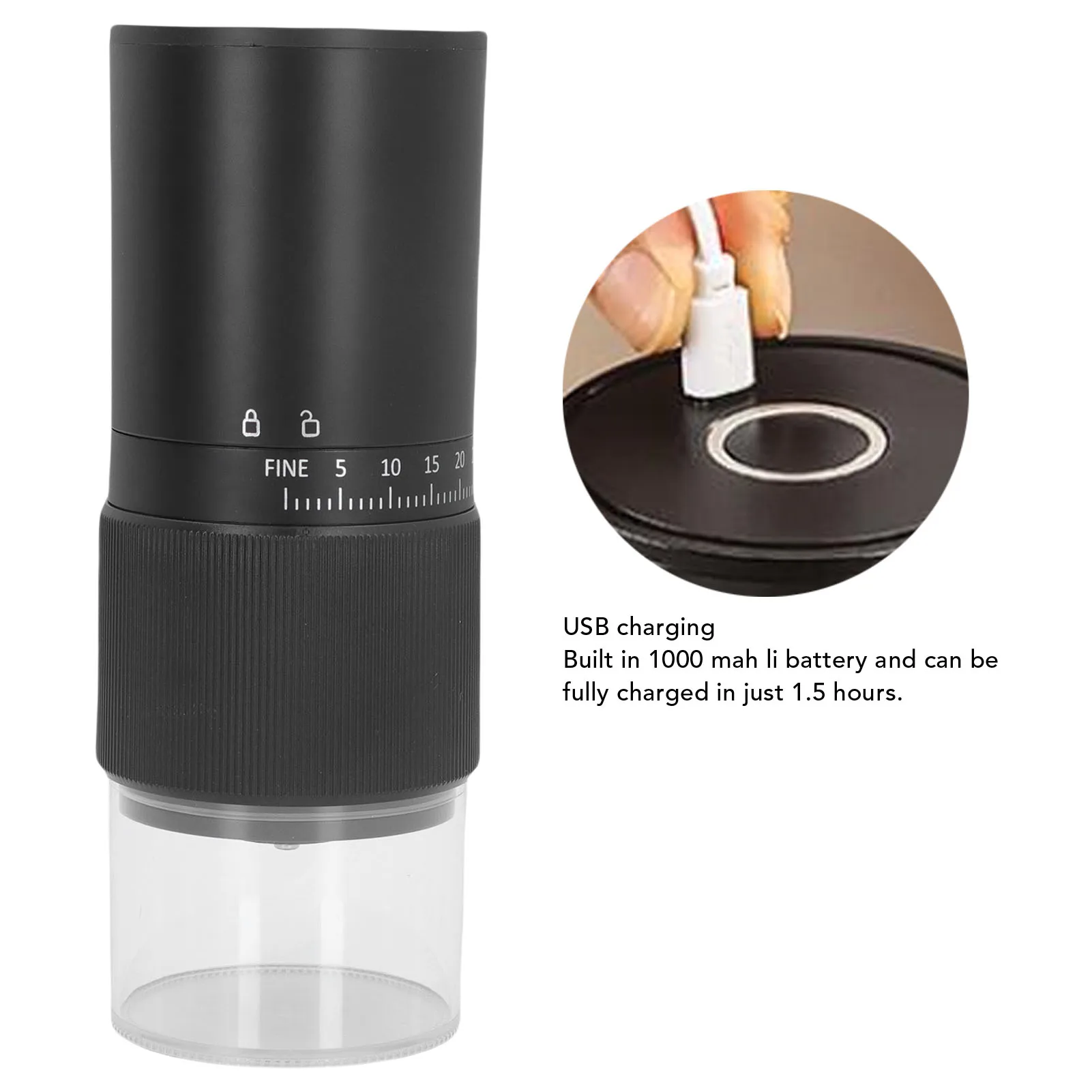 مطحنة القهوة الكهربائية المحمولة قابل للتعديل USB شحن السيراميك مخروطية لدغ مطحنة حبوب القهوة للمنزل السفر مكتب التخييم