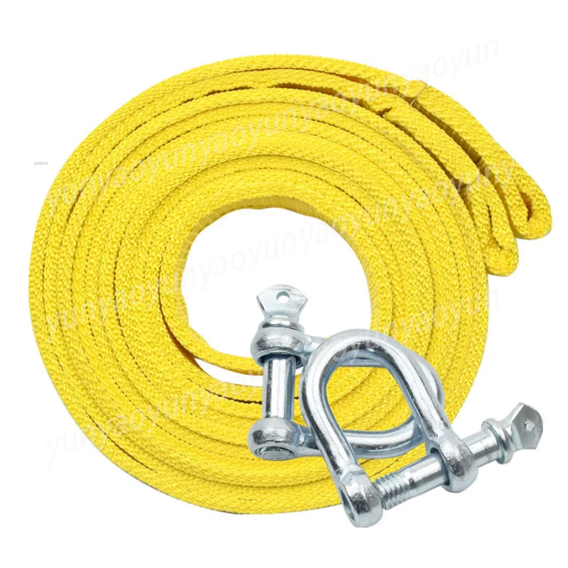 

Large car towing rope, flat recycled towing rope with U-shaped hook, suitable for trucks, trailers, 5M 8 tons