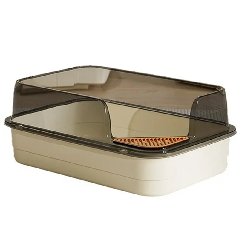 

【PRICE REDUCT】Semi Enclosed Cat Litter Box Open Anti Sand Cat Toilet Detachable Cleaning Cat Bed Pans Large Space Pet Supplies