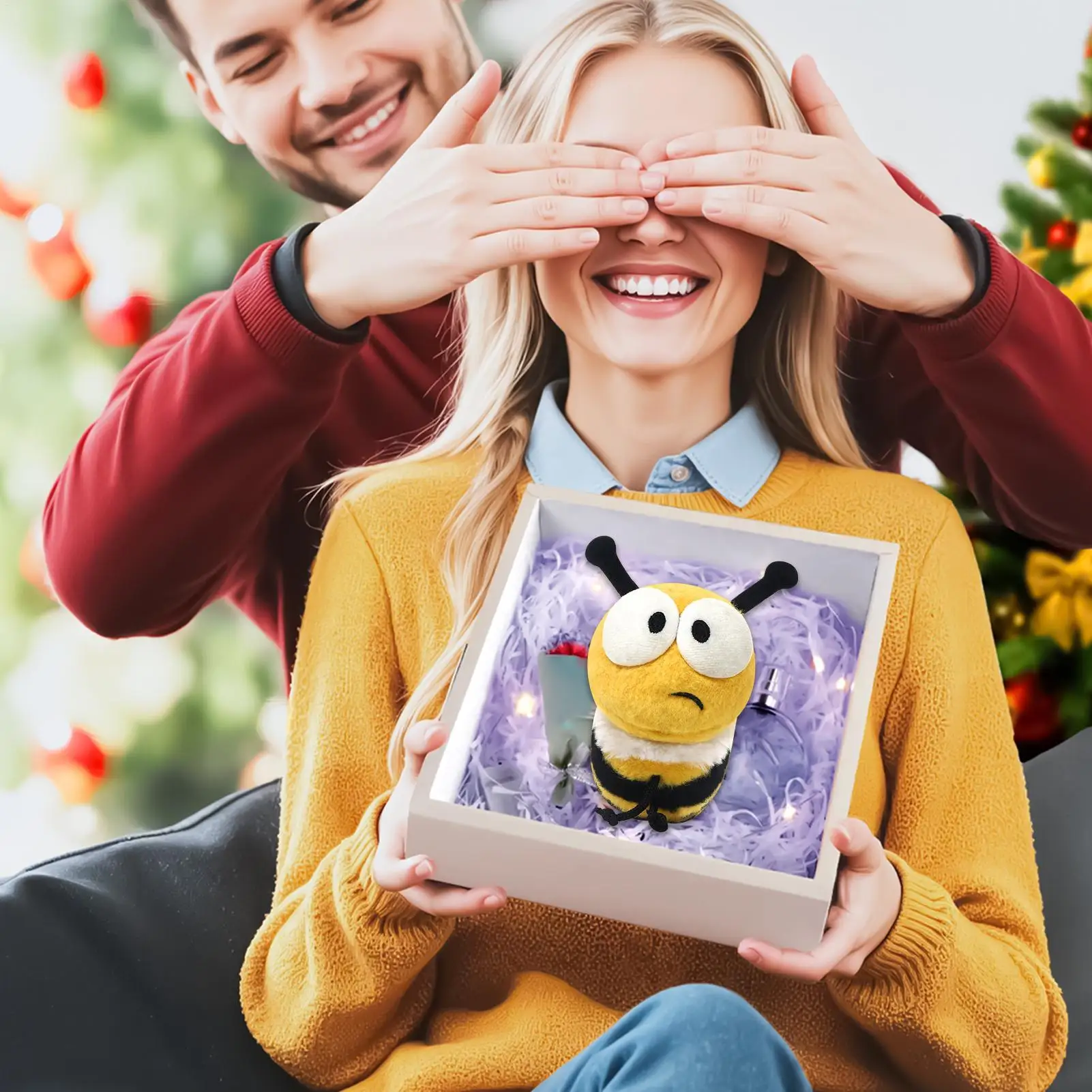 Juguete de peluche de abeja de 5,7 pulgadas, muñeco de peluche suave para decoración, regalo de cumpleaños y San Valentín para adultos, niñas, niños, para dormitorio, sofá