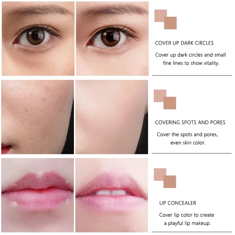 Moisturizing Face Concealer Cream Hide Blemish Cover Dark Circle Concealer Waterproof Long-Lasting Makeup Foundation Cosmetic