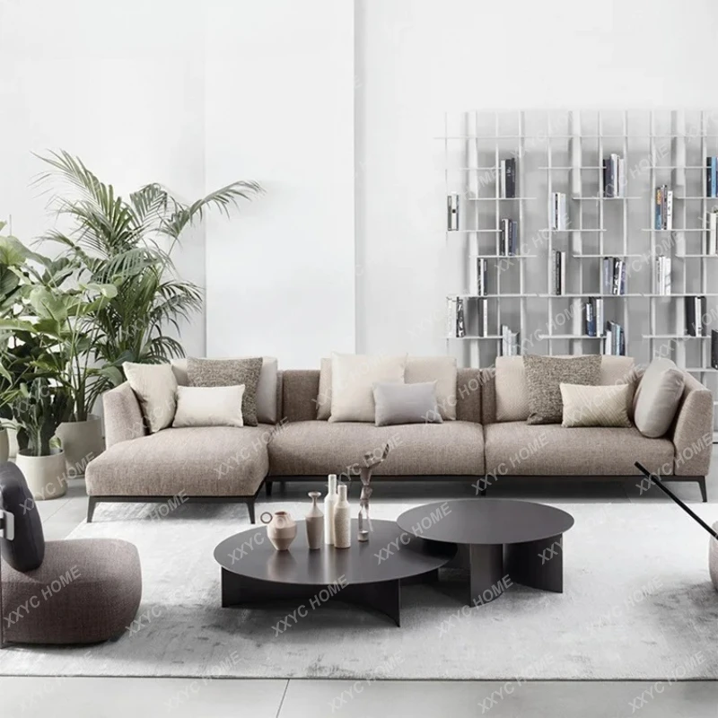 LModern light luxury simple design stainless steel coffee table sofa edge few household  sectional sofa