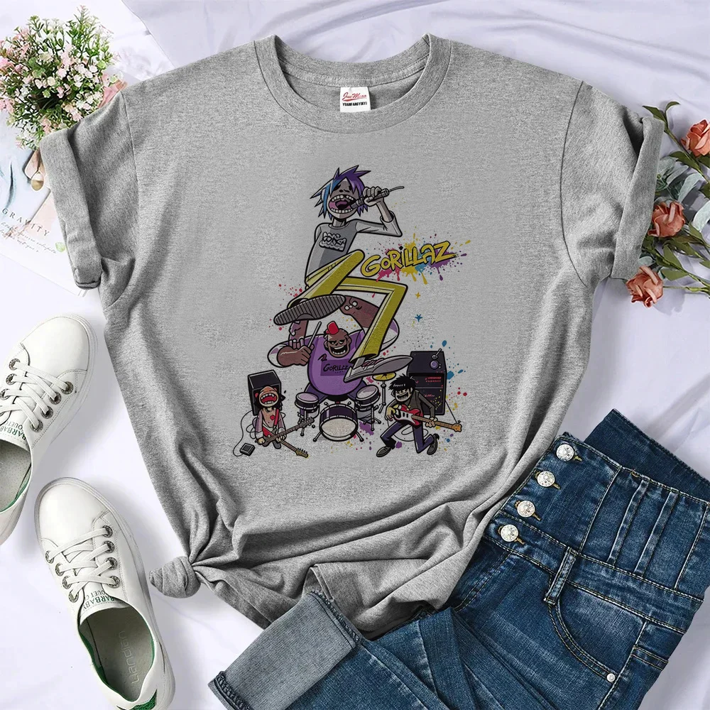 Gorillaz t shirt teen jojifuku 2000s goth party harajuku t shirt party vintage alternative  korean fashion dollette