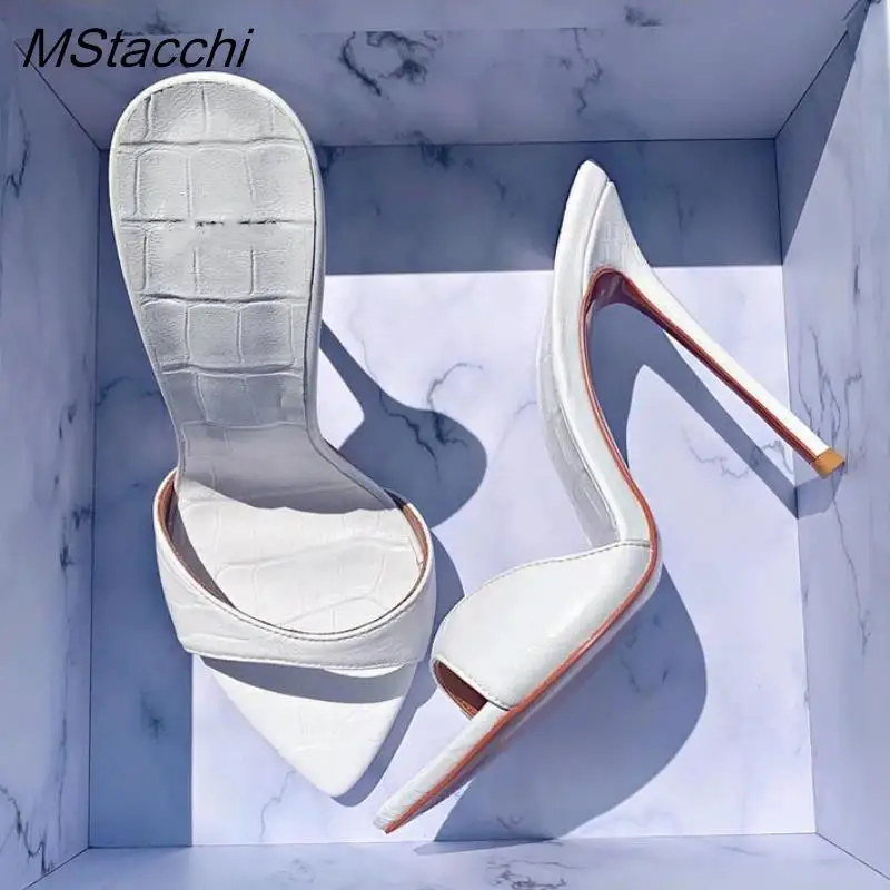 Very High Heel Shoes For Women Slippers Summer Peep Toe Stiletto Sandals Laser Dazzling Color Sandals Star Style Women Shoes New