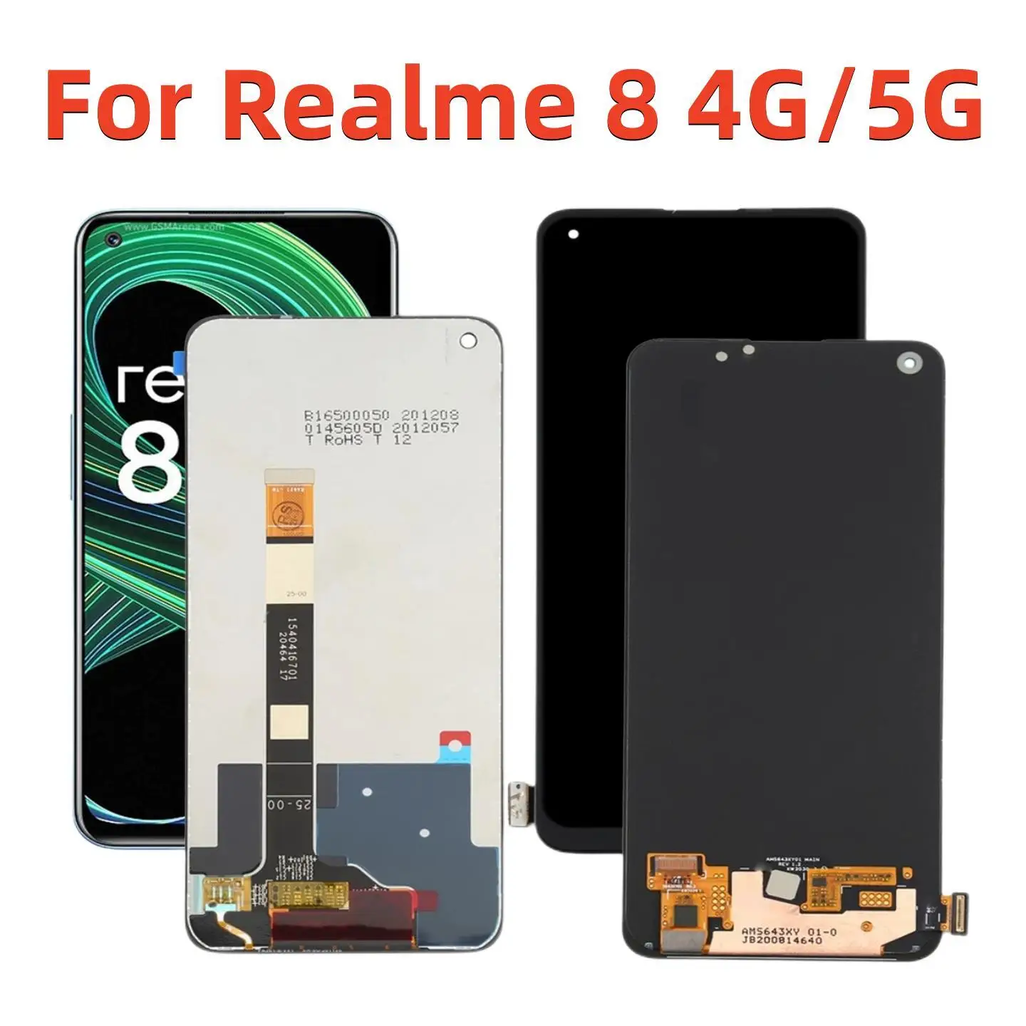 

6.5" Original Display For Realme 8 RMX3085 LCD Display Touch Screen Replacement Digitizer Assembly For Realme 8 5G RMX3241 LCD