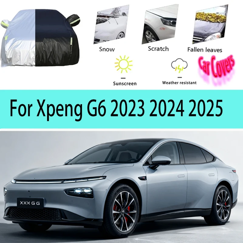 

For Xpeng G6 2023 2024 2025 190T Full Car Covers Outdoor Sun Anti UV Rain Snow Dust Protection Oxford Cloth Accessories