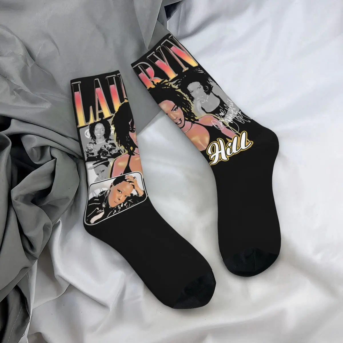 Lauryn Hill Fugees The Famous Product Crew Chaussettes de skateboard Bootleg, Chaussette de chanteur, Chaussette super douce, Chaussette confortable, Cadeau d'anniversaire