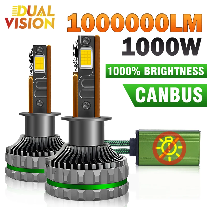 

1000W 1000000LM H7 H4 H11 Led Headlight 9084 CSP Canbus H1 H8 9005 HB3 9006 HB4 9012 Turbo Lamp Car Led Headlamp Fog Light 6500K