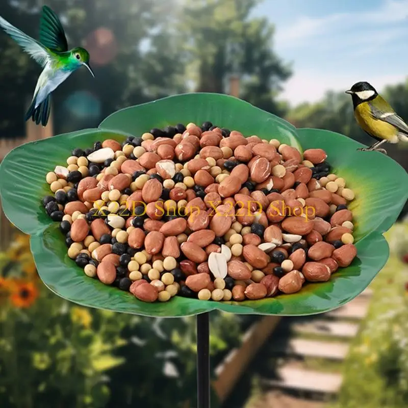 

X22D Artistic Flower Bird Feeders for Garden Durability Attracts Wild Birds Weatherproofed Easy Setups Outdoor Decoration