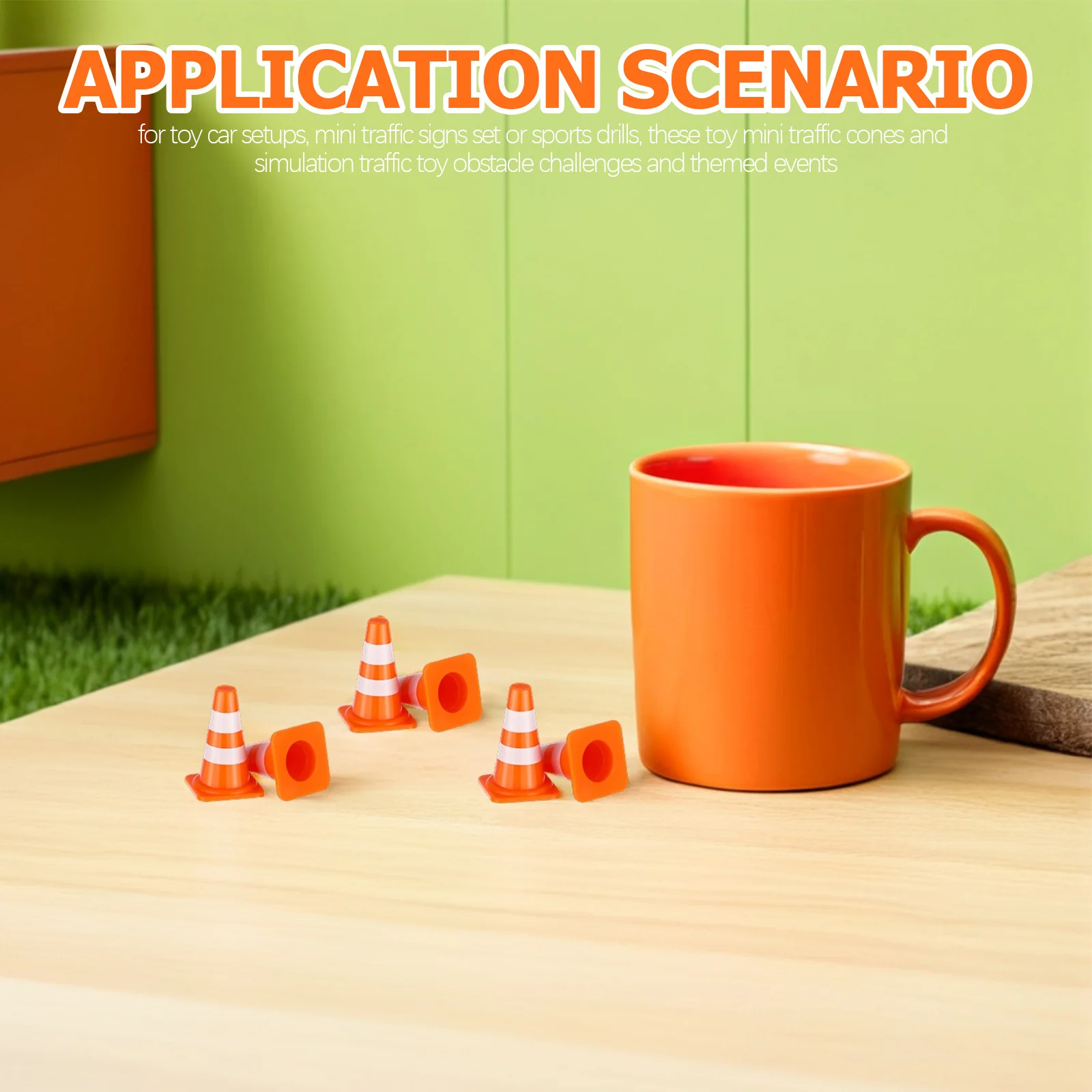 

60pcs Mini Traffic Cones For Kids Plastic Road Safety Cones Pretend Play Parking Lot Small Construction Cone Roadblock