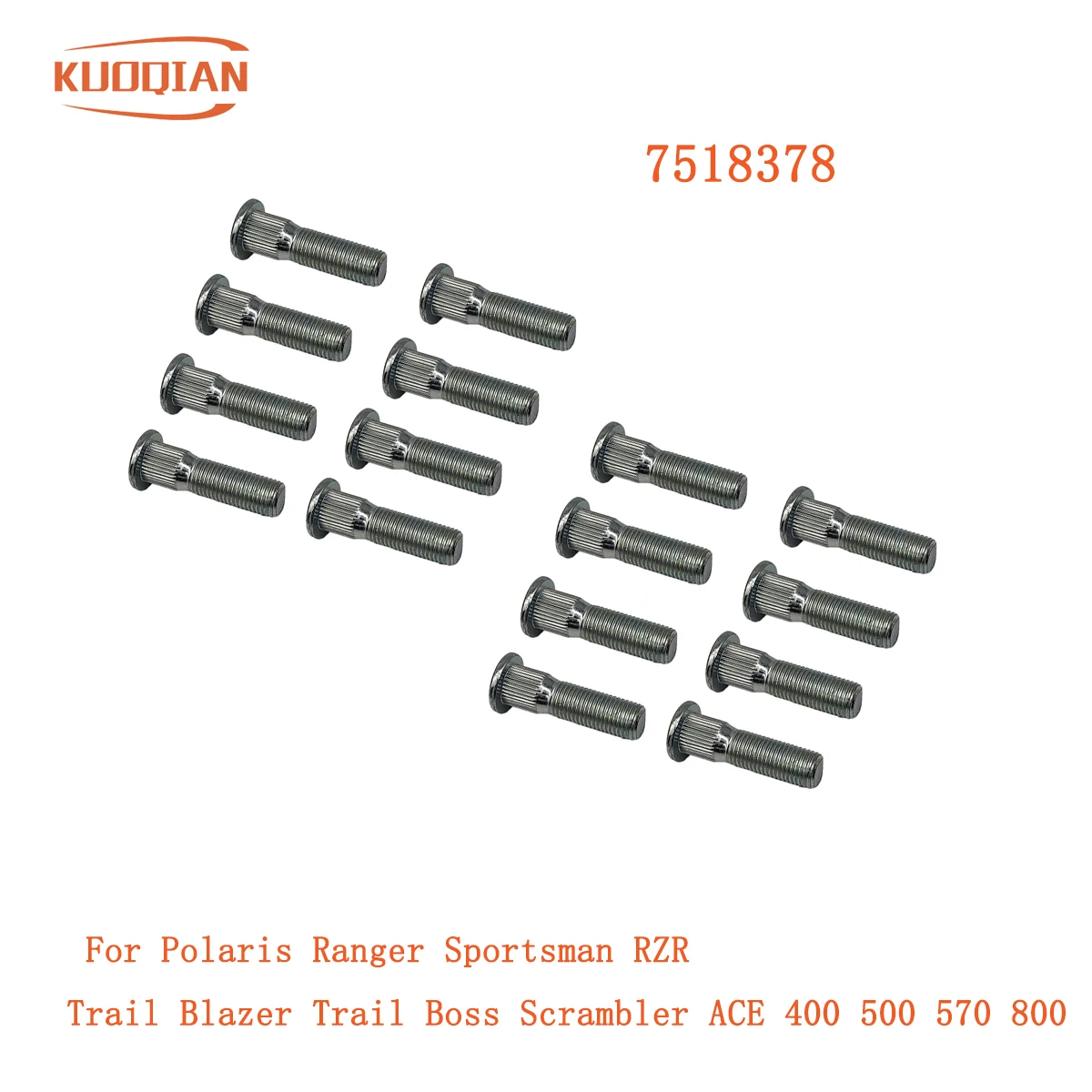 

16pcs Wheel Studs 7518378 For Polaris Ranger Sportsman RZR Trail Blazer Trail Boss Scrambler ACE 400 500 570 800